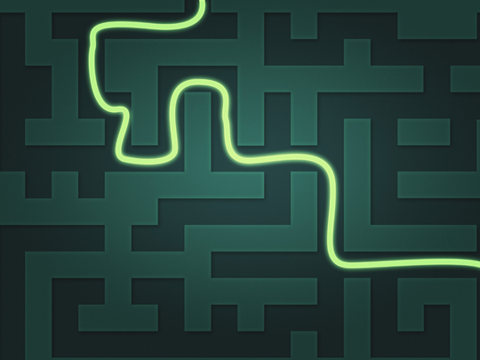 Bright line finding it's way out of maze